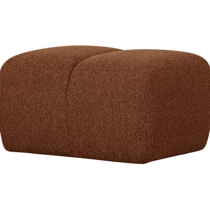 Woood Mojo poef 45x84x64cm boucle roestbruin melange