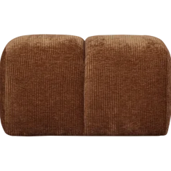Woood Mojo poef 45x84x64cm geweven ribstof roestbruin