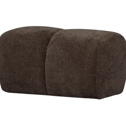 Woood Mojo poef 45x84x64cm geweven ribstof bruin
