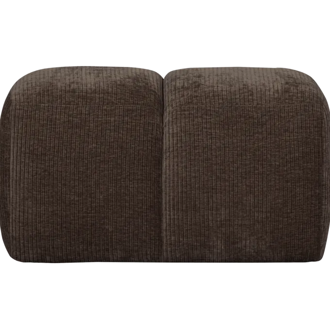 Woood Mojo poef 45x84x64cm geweven ribstof bruin