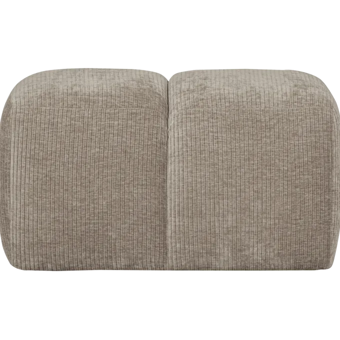 Woood Mojo poef 45x84x64cm geweven ribstof donkerzand