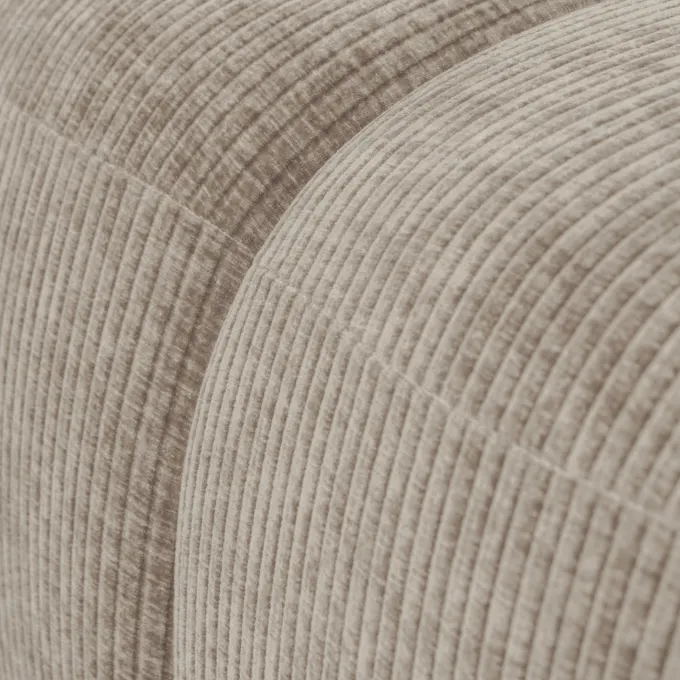 Woood Mojo poef 45x84x64cm geweven ribstof donkerzand