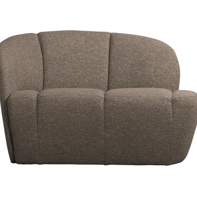Woood Mojo 2-Zits Bankje Links Boucle Bruin Melange