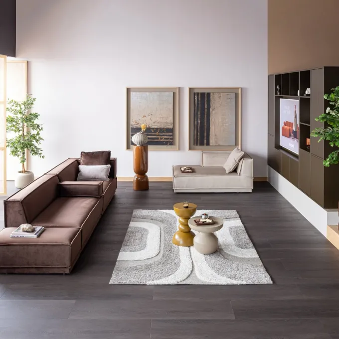 Woood Moro Vloerkleed Wol/Katoen Grijswit 170x240 Cm