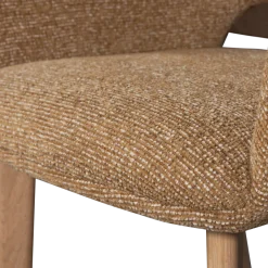 Woood Murat eetkamerstoel geel met houten poot naturel