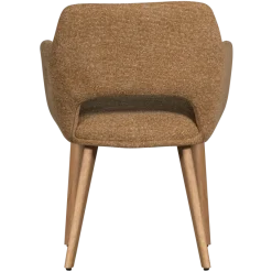 Woood Murat eetkamerstoel geel met houten poot naturel