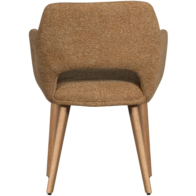 Woood Murat eetkamerstoel geel met houten poot naturel