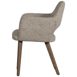 Woood Murat eetkamerstoel naturel met houten poot mystic brown