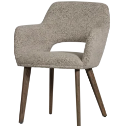 Woood Murat eetkamerstoel naturel met houten poot mystic brown