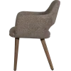 Woood Murat eetkamerstoel taupe met houten poot mystic brown