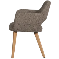 Woood Murat eetkamerstoel taupe met houten poot naturel