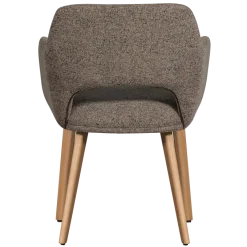 Woood Murat eetkamerstoel taupe met houten poot naturel