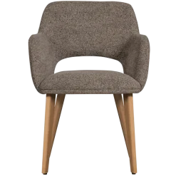 Woood Murat eetkamerstoel taupe met houten poot naturel