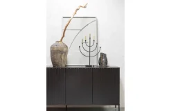 Woood New Gravure Dressoir 200 Cm Grenen Zwart [fsc]