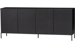 Woood New Gravure Dressoir 200 Cm Grenen Zwart [fsc]