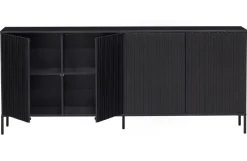 Woood New Gravure Dressoir 200 Cm Grenen Zwart [fsc]