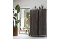 Woood New Gravure Hoge Kast Met Lade Essen Espresso [fsc]