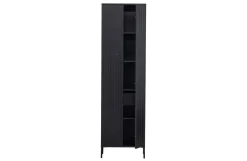 Woood New Gravure Hoge Kast Met Lade Grenen Zwart [fsc]