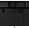 Woood New Gravure Wandkast Grenen Zwart [fsc]