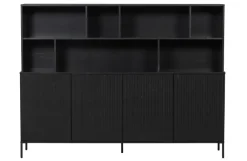 Woood New Gravure Wandkast Grenen Zwart [fsc]