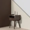Woood Nils Nachtkastje/Bijzettafel Hout Donkerbruin [fsc]