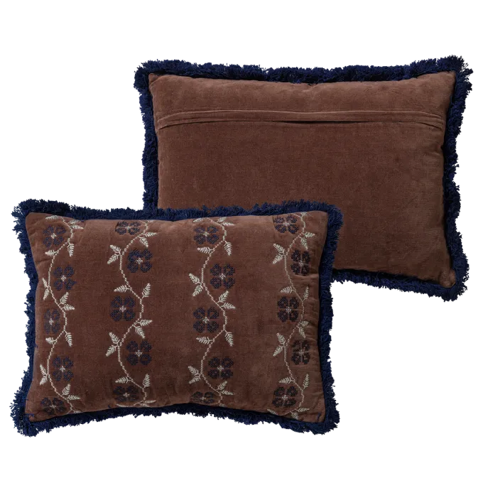 Woood Niva Kussens Bruin/Blauw - Set Van 4