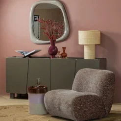 Woood Nomu Fauteuil Craquele Velvet Lichtbruin [fsc]