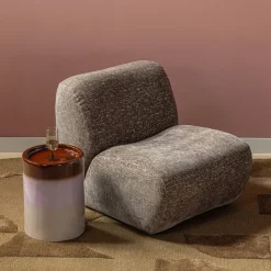Woood Nomu Fauteuil Craquele Velvet Lichtbruin [fsc]
