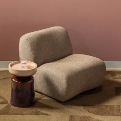 Woood Nomu Fauteuil Grove Chenille Lichtbruin [fsc]