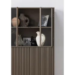 Woood Nova Lage Vitrinekast Grenen Truffel Bruin [fsc]