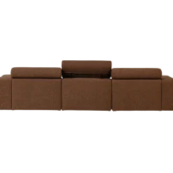 Woood Novi chaise longue bank rechts boucle mokkabruin