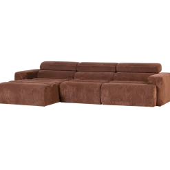 Woood Novi chaise longue bank links ribstof terra