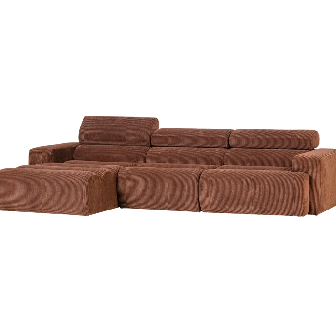 Woood Novi chaise longue bank links ribstof terra