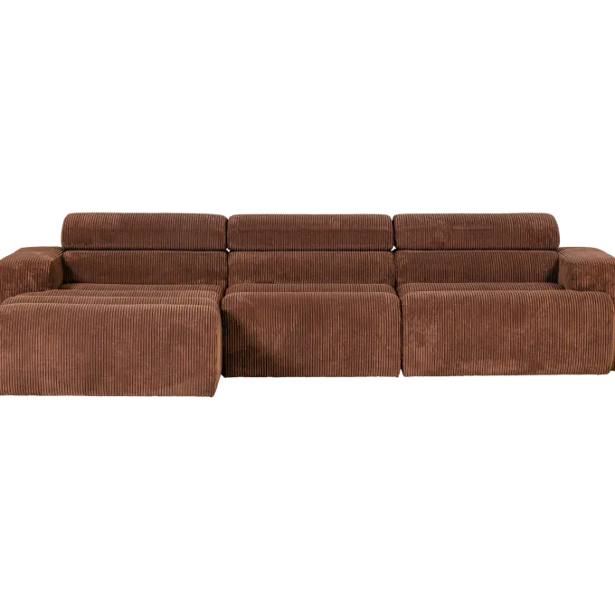 Woood Novi chaise longue bank links ribstof terra