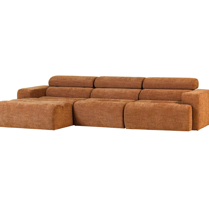 Woood Novi chaise longue bank links oranje melange