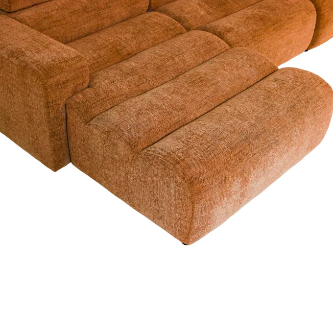Woood Novi chaise longue bank links oranje melange