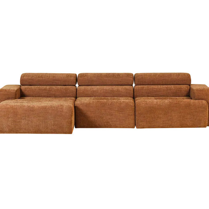 Woood Novi chaise longue bank links oranje melange