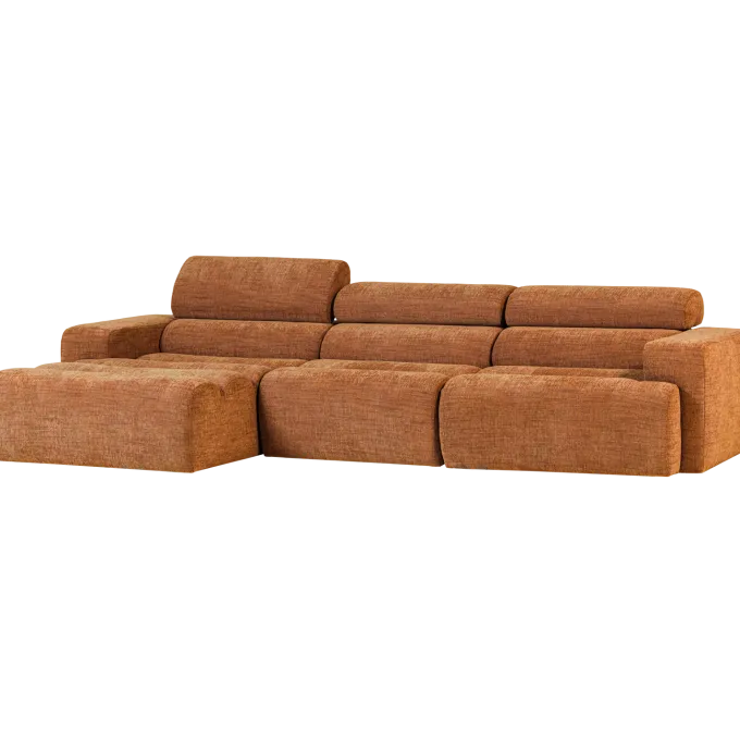 Woood Novi chaise longue bank links oranje melange