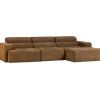 Woood Novi chaise longue bank rechts karamelbruin melange