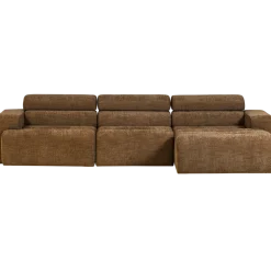 Woood Novi chaise longue bank rechts karamelbruin melange