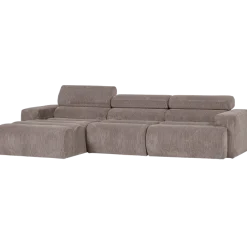 Woood Novi chaise longue bank links ribstof zand