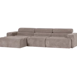 Woood Novi chaise longue bank links ribstof zand