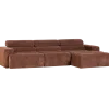 Woood Novi chaise longue bank rechts ribstof terra