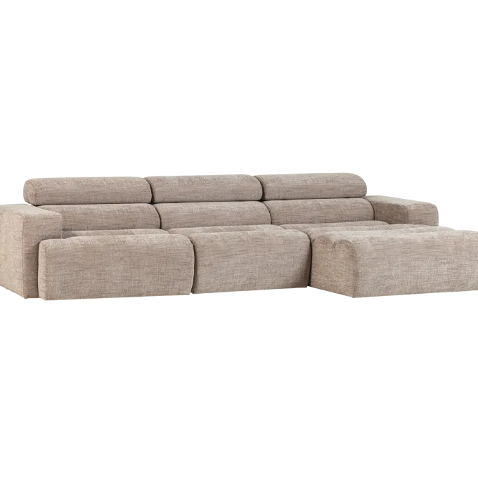 Woood Novi chaise longue bank rechts naturel melange