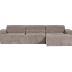 Woood Novi chaise longue bank rechts ribstof zand