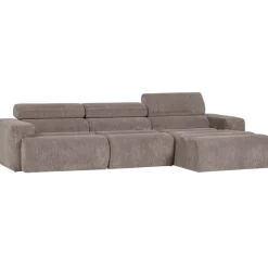 Woood Novi chaise longue bank rechts ribstof zand