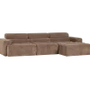 Woood Novi chaise longue bank rechts ribstof taupe