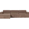 Woood Novi chaise longue bank links ribstof taupe