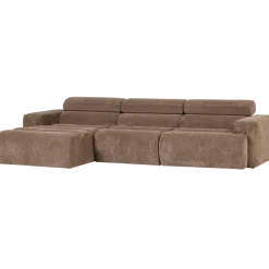 Woood Novi chaise longue bank links ribstof taupe