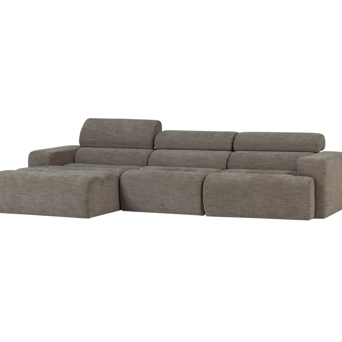 Woood Novi chaise longue bank links grijs melange